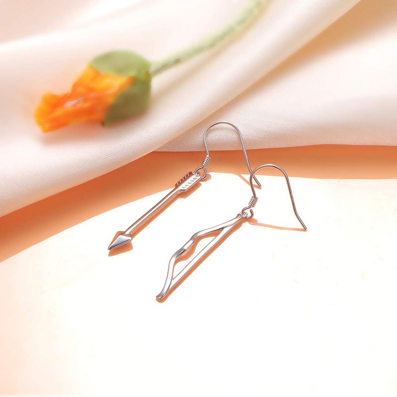 DAOCHONG S925 Sterling Silver Bow Arrow Dangle Drop Mismatched Asymmetry Earrings for Women - Image 5